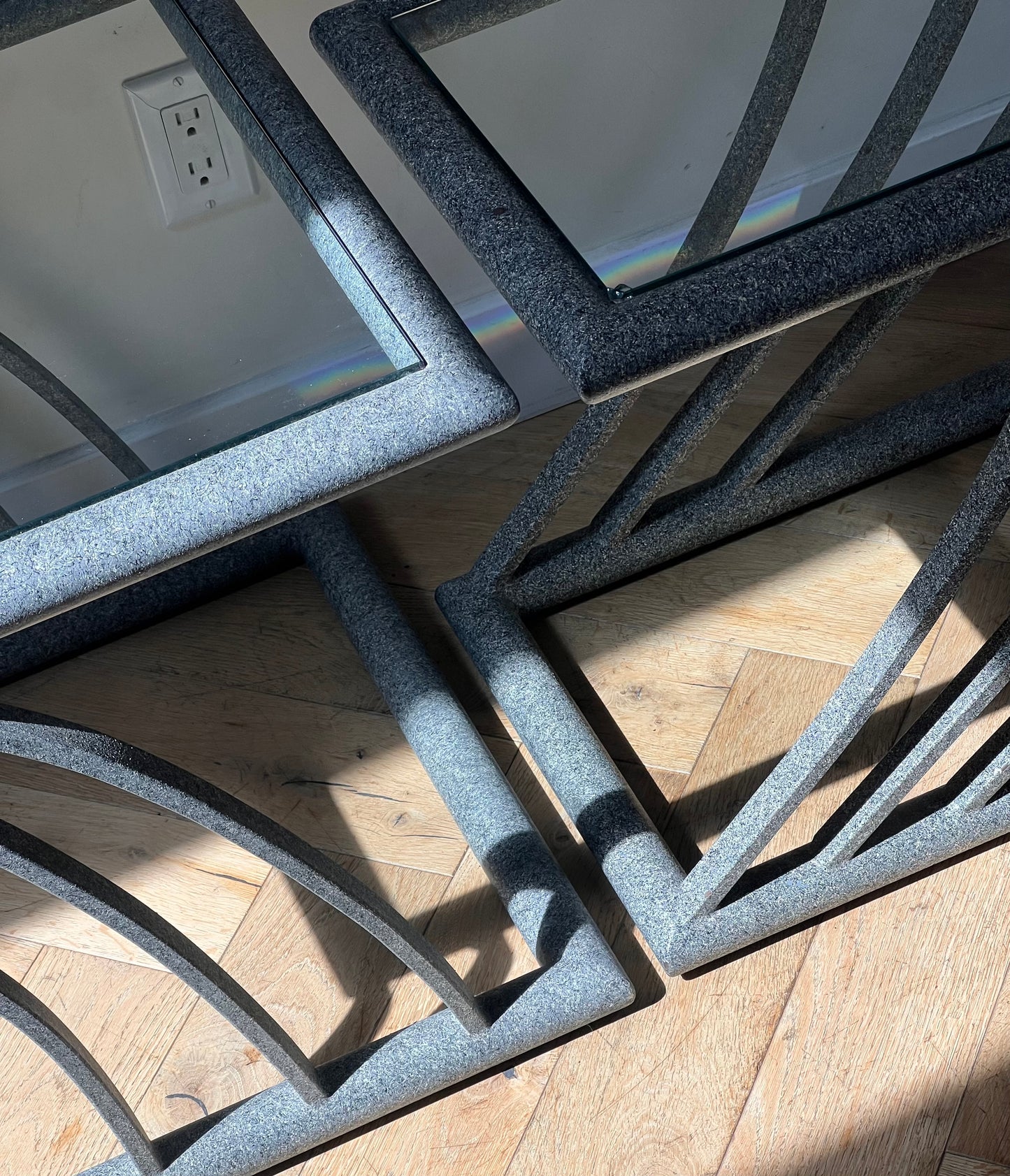 Pair of postmodern side tables, late 20th century