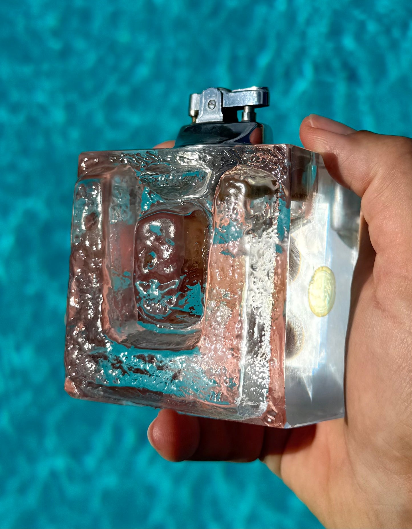 MCM glass table lighter, circa 1960