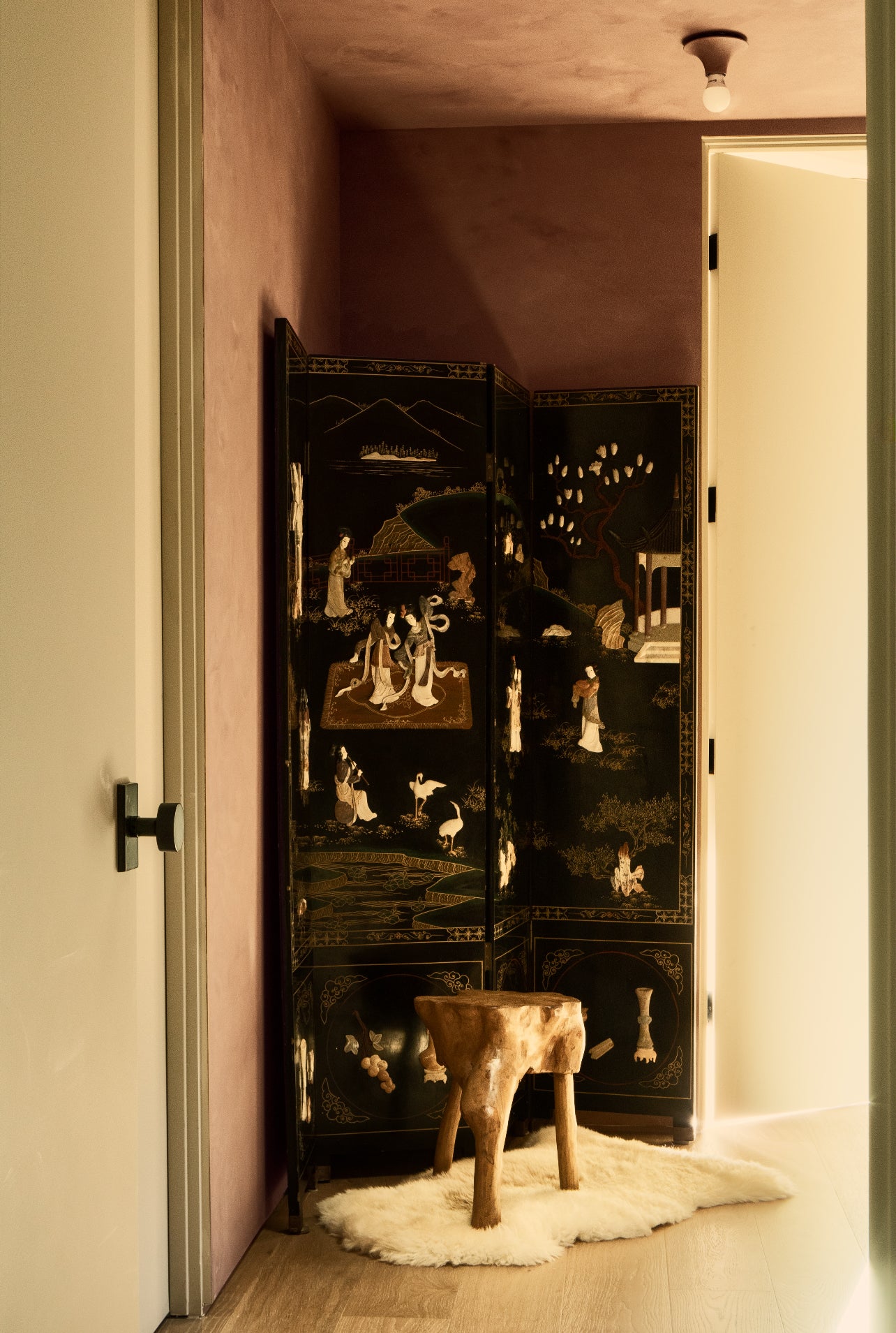 Vintage oriental room divider, 20th century