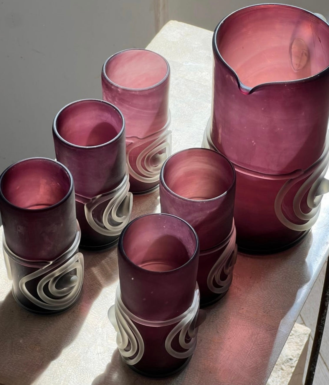 Vintage Italian art glass barware, late 20th century