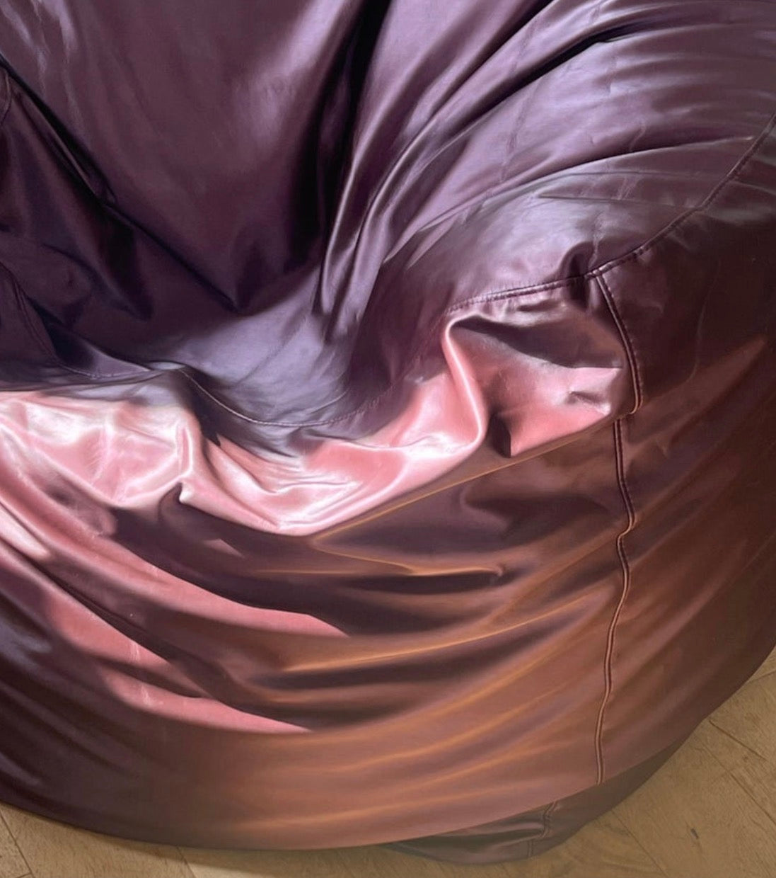 Purple vinyl bean bag by Ligne Roset, early aughts