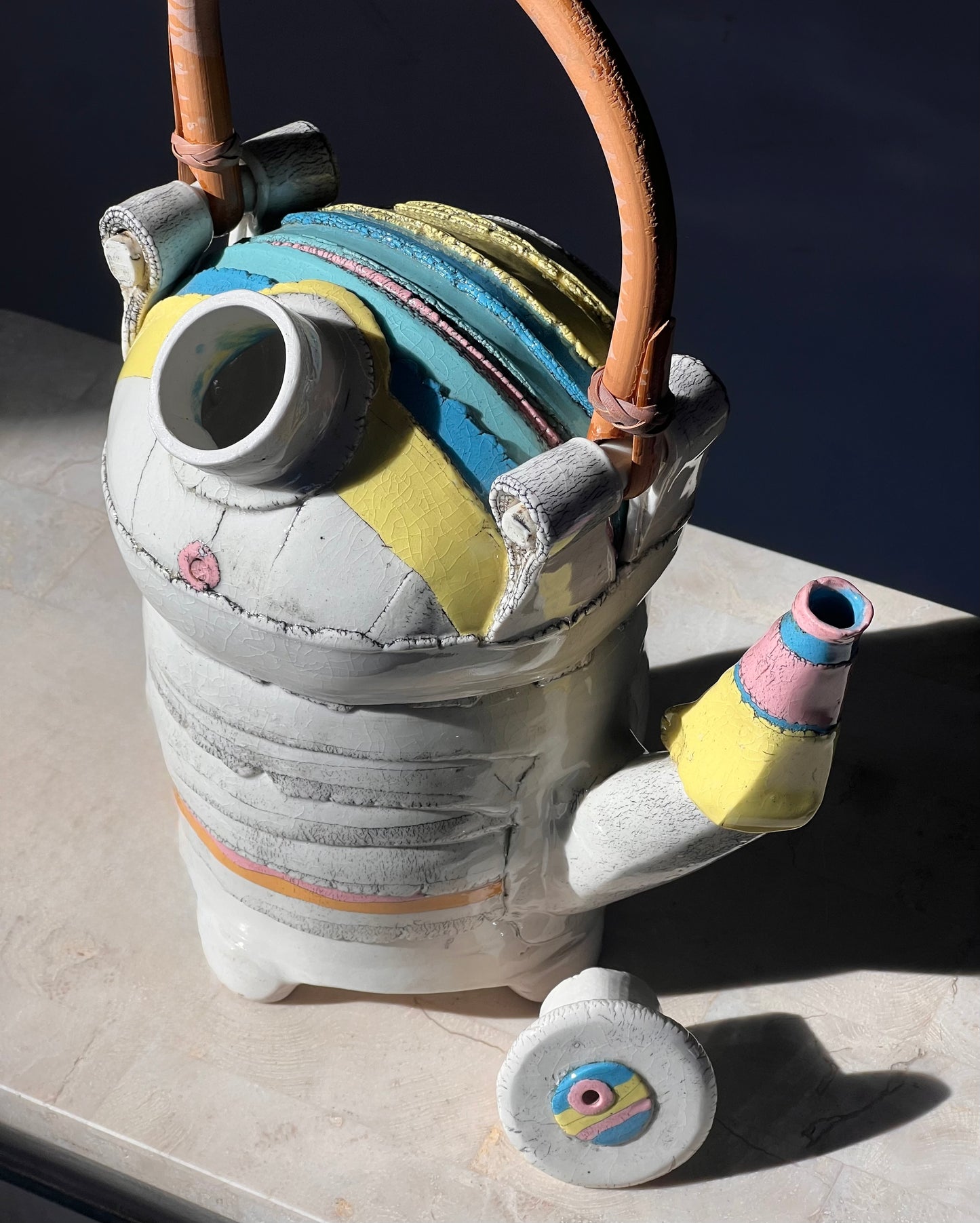 Artist-made ceramic teapot, 20th century