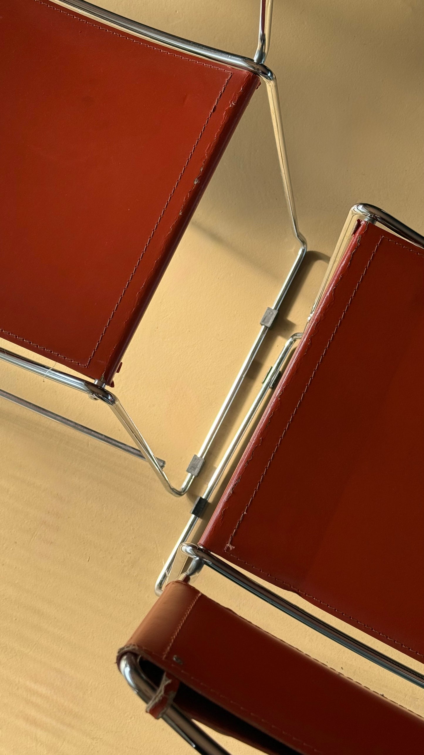 Pair of vintage Italian bar stools, mid 20th century