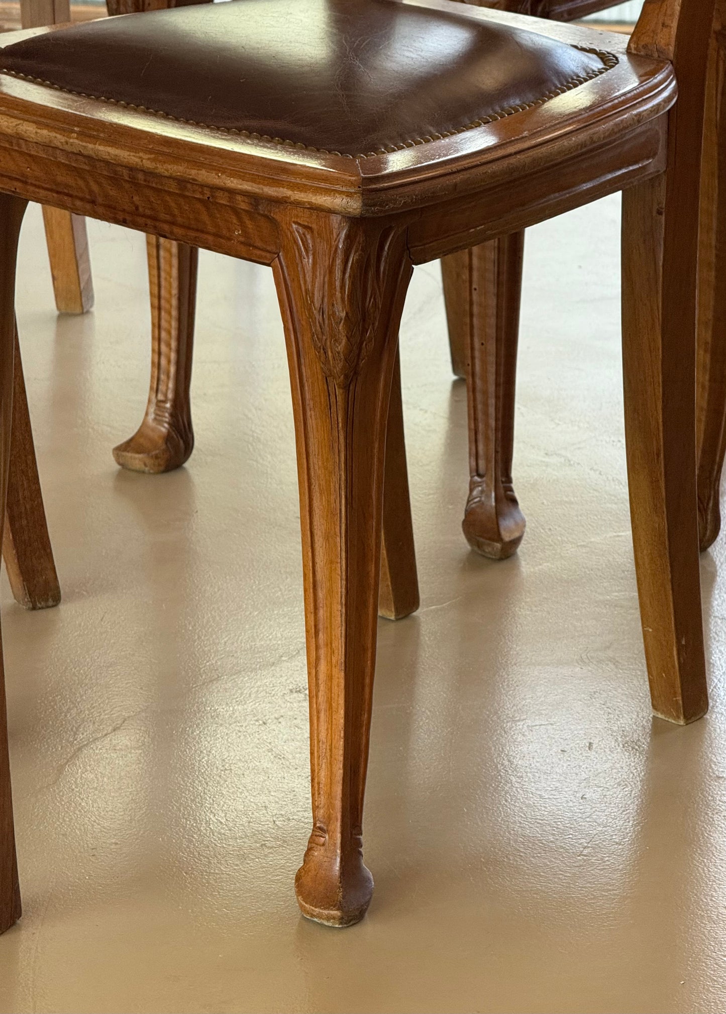 Set of eight French Art Nouveau dining chairs, late 19th century