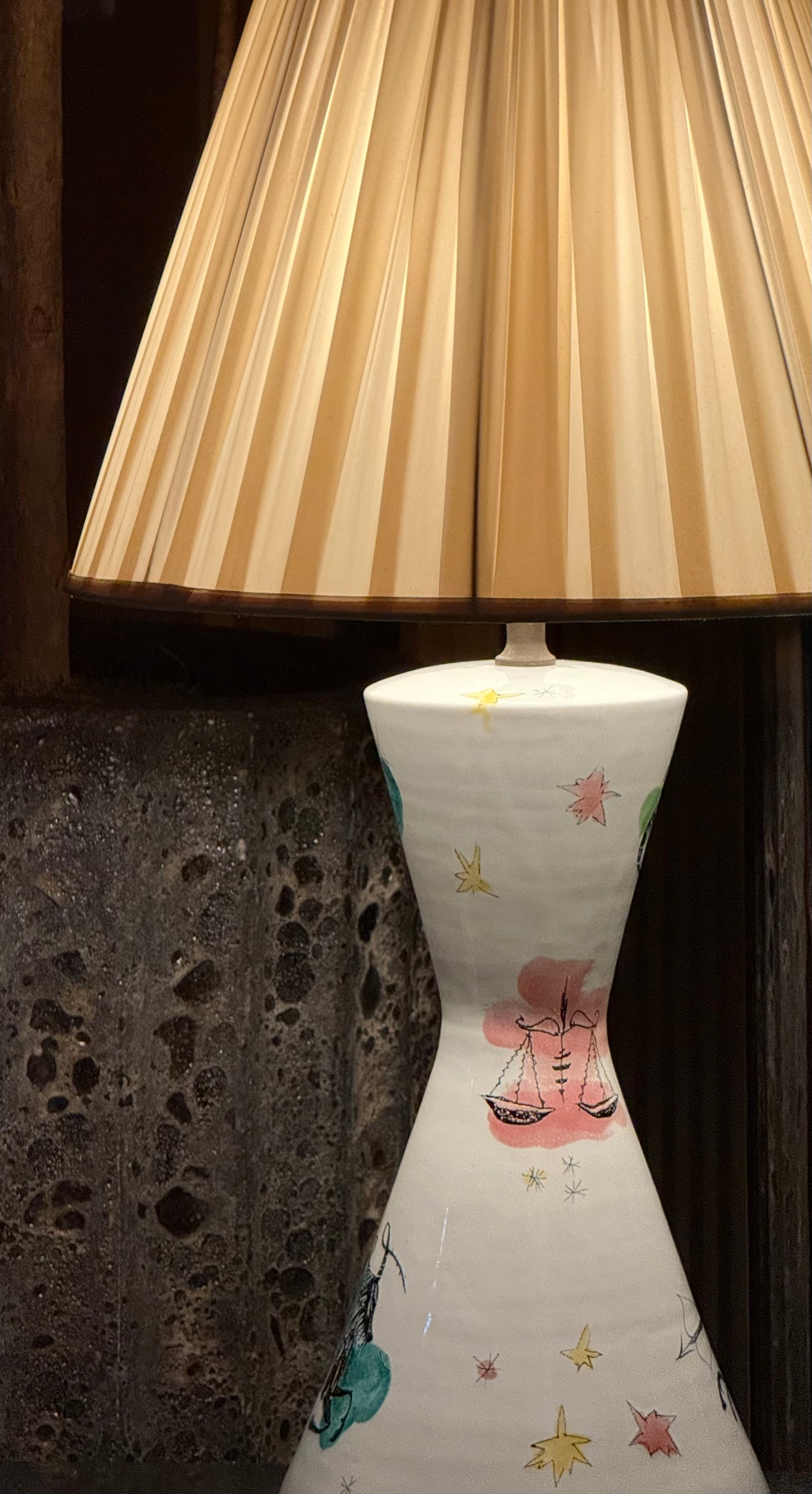 Vintage Italian Gambone-era zodiac lamp, mid 20th century