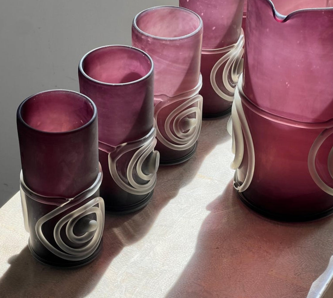 Vintage Italian art glass barware, late 20th century