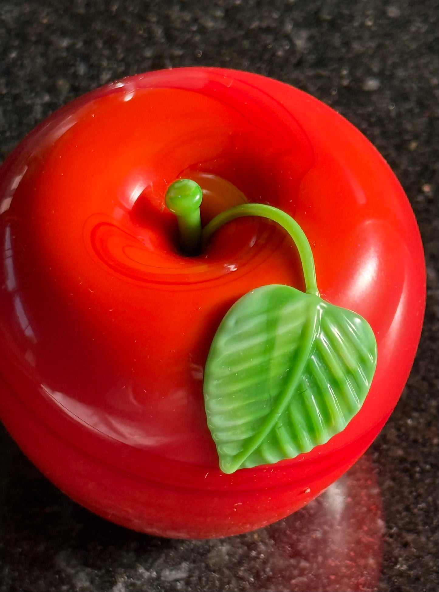 Art glass apple, signed, 20th century