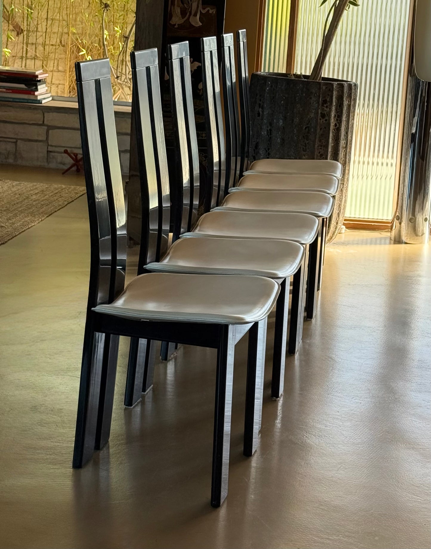 Set of 6 vintage Italian postmodern dining chairs by Pietro Costantini for Ello Furniture, late 20th century