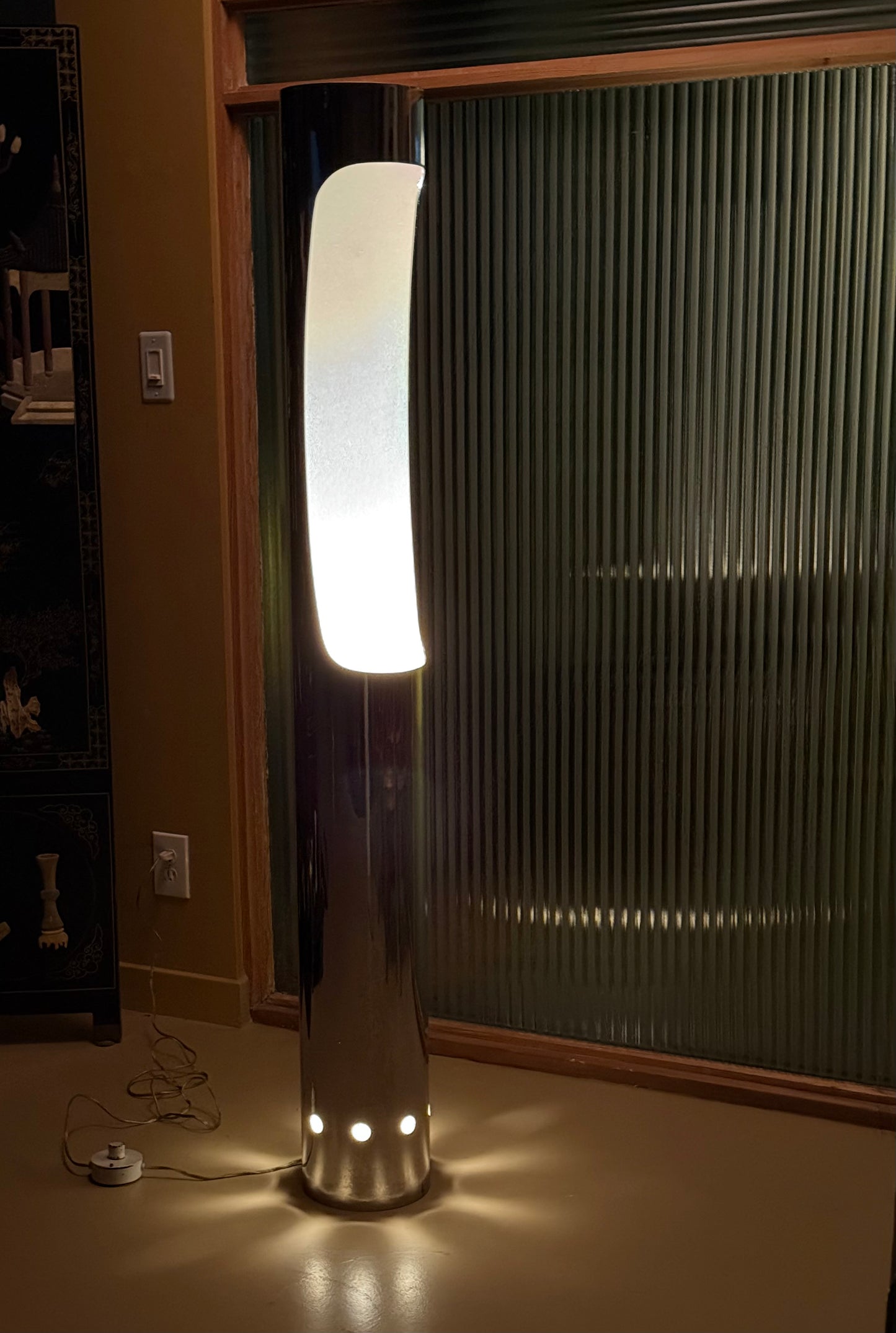 Mid century chrome column floor lamp, circa 1970