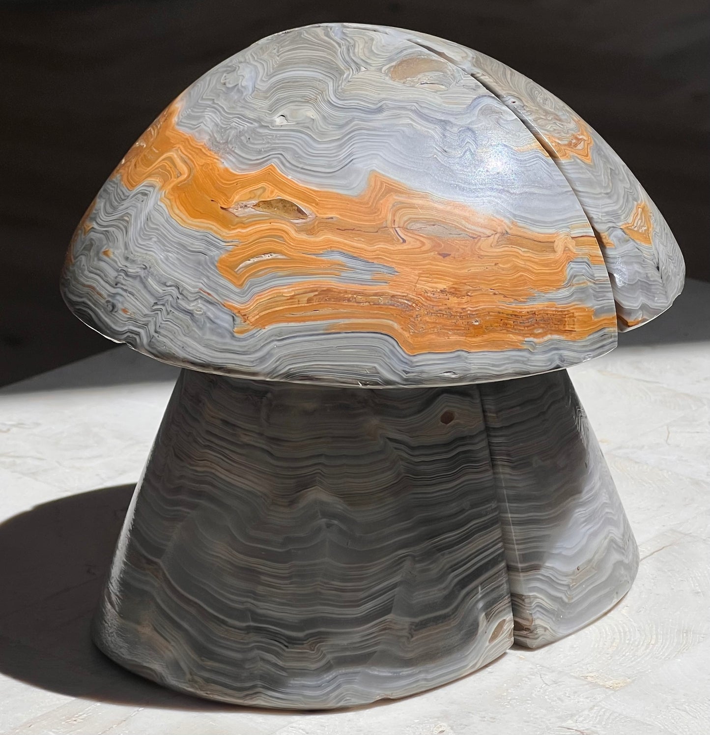 Pair of onyx mushroom bookends, late 20th century