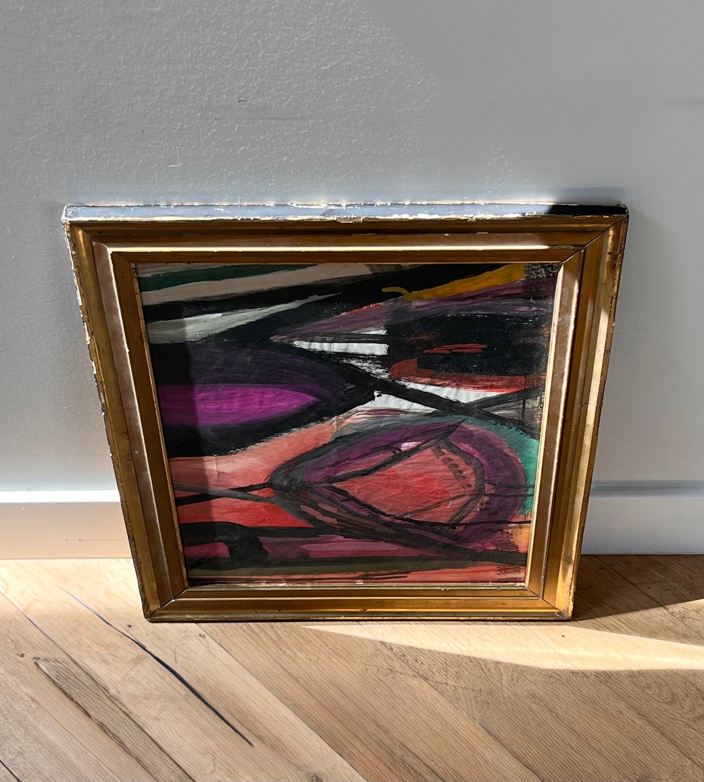 Abstract expressionist painting by Bernard Segal, mid 20th century