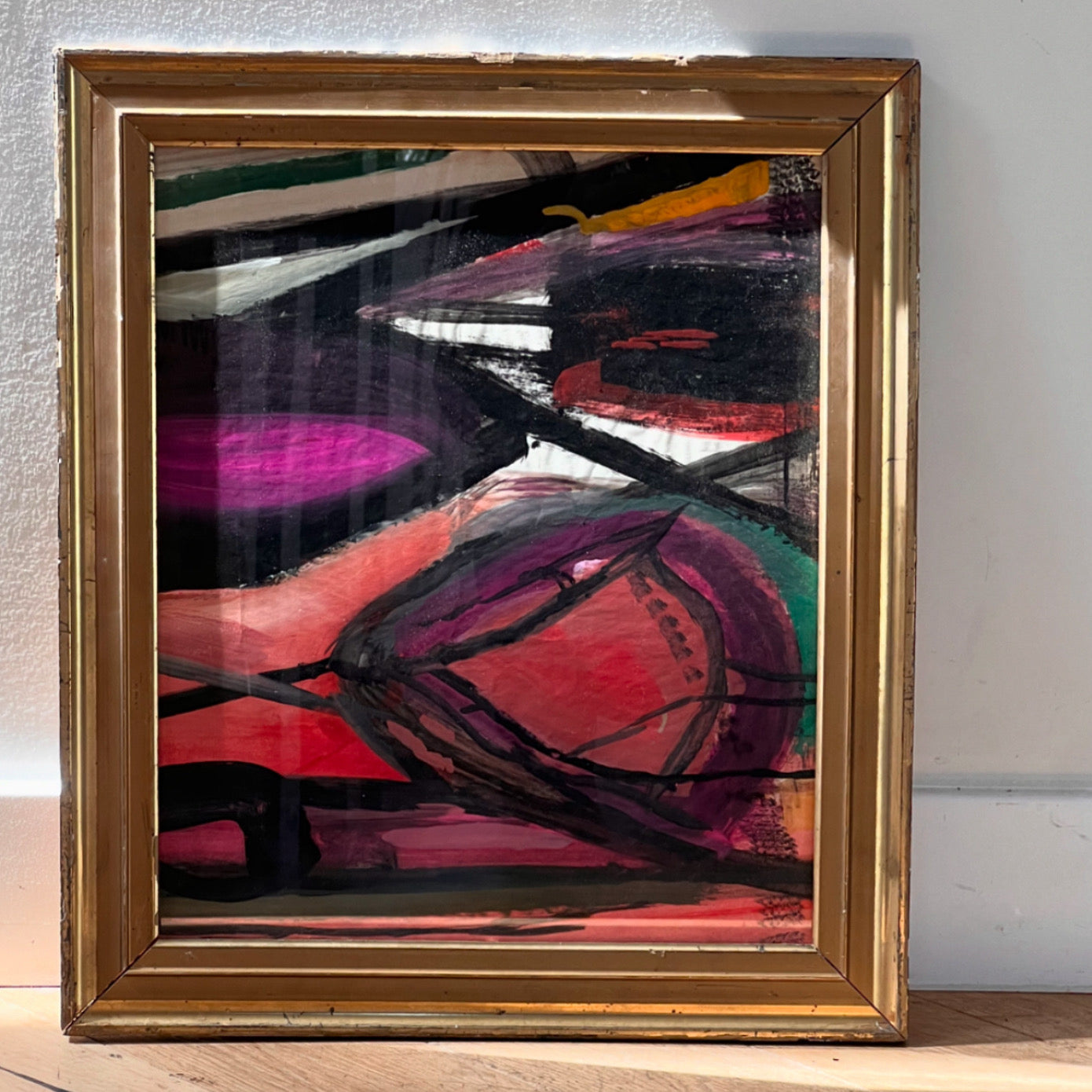 Abstract expressionist painting by Bernard Segal, mid 20th century