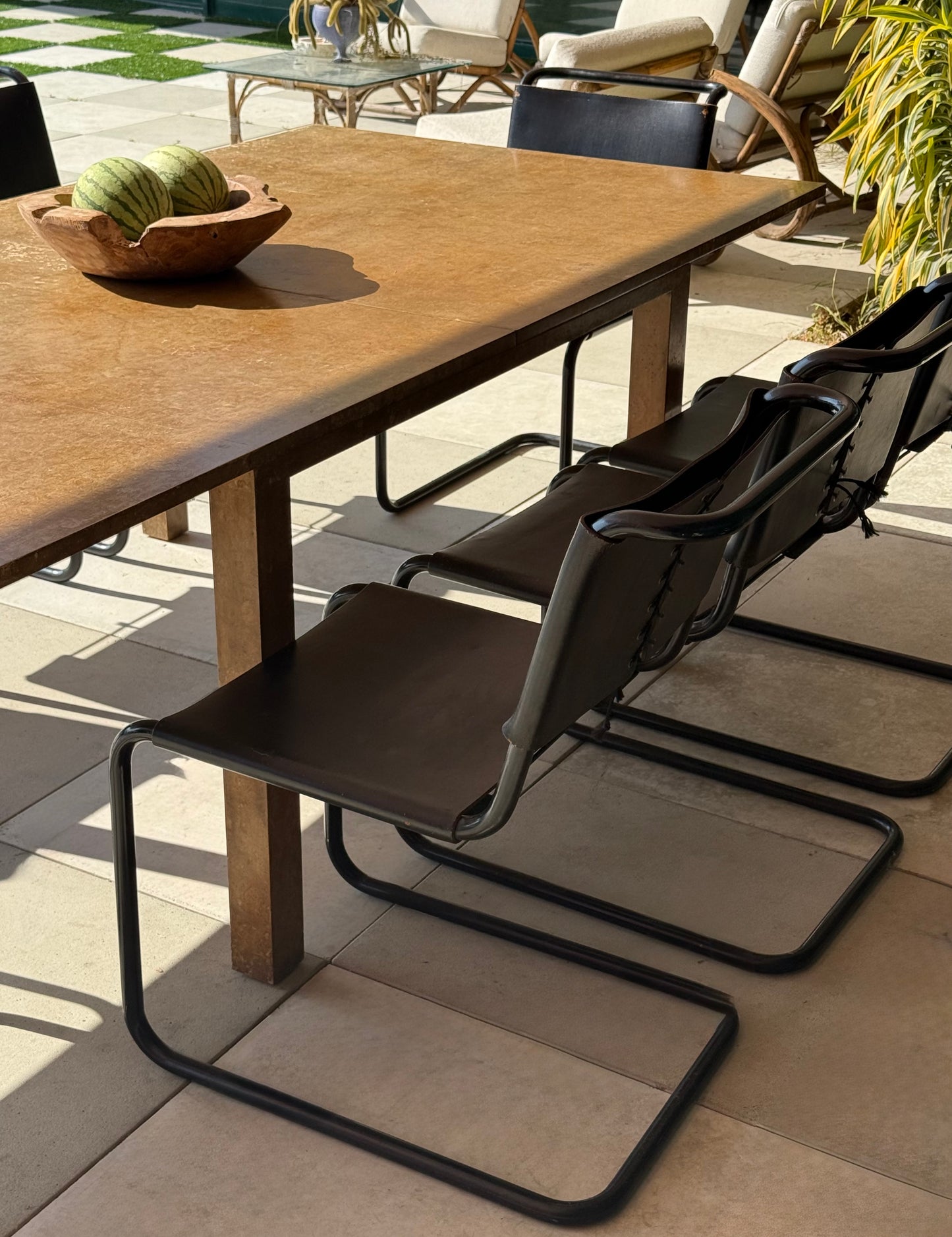 Set of 8 cantilever Bauhaus dining chairs, mid 20th century