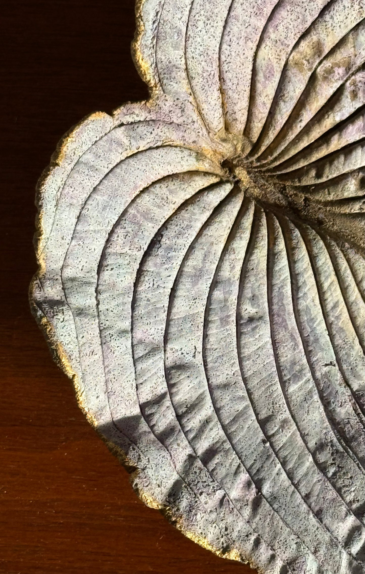 Artist-made studio ceramic leaf platter, 21st century