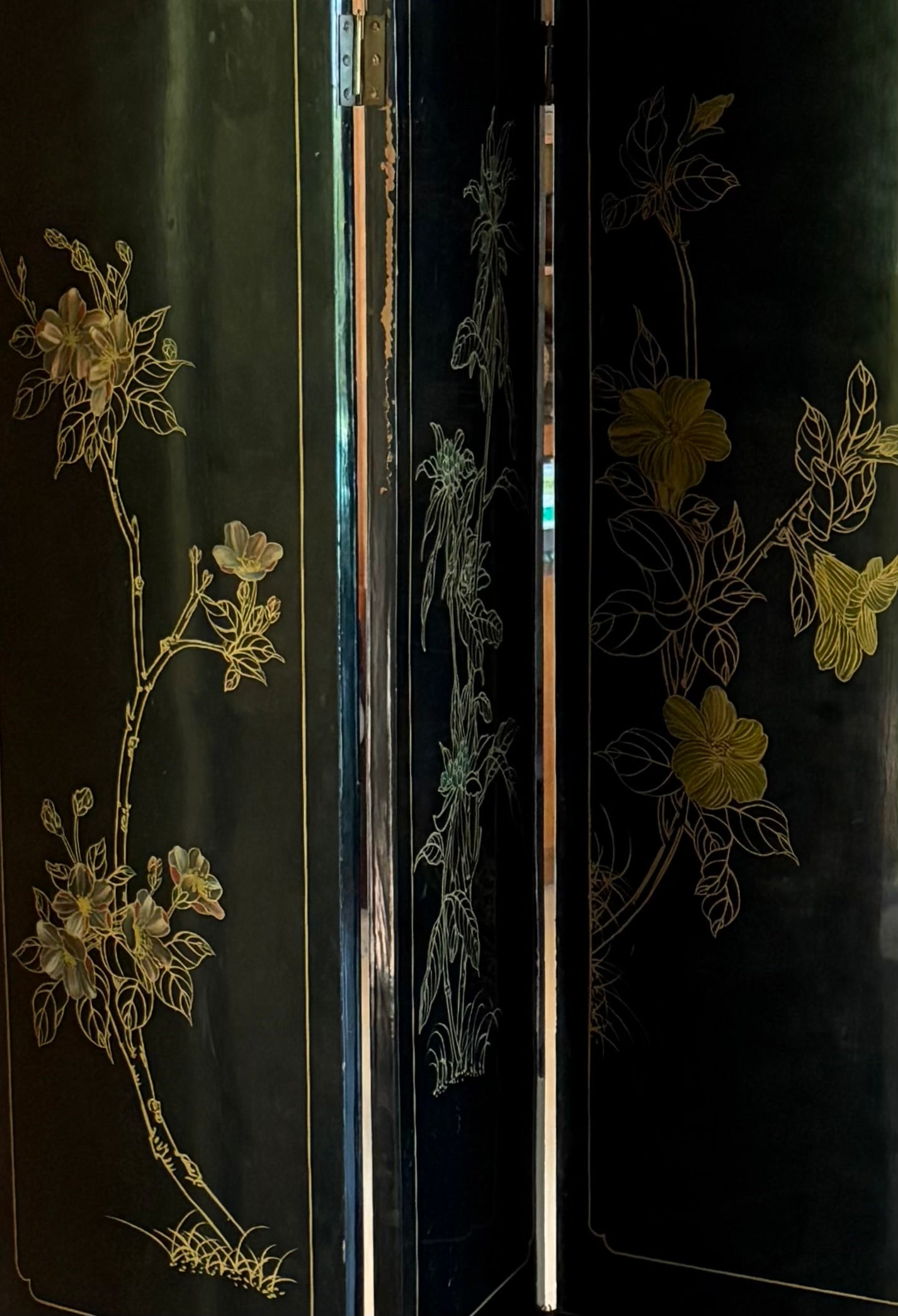 Vintage oriental room divider, 20th century