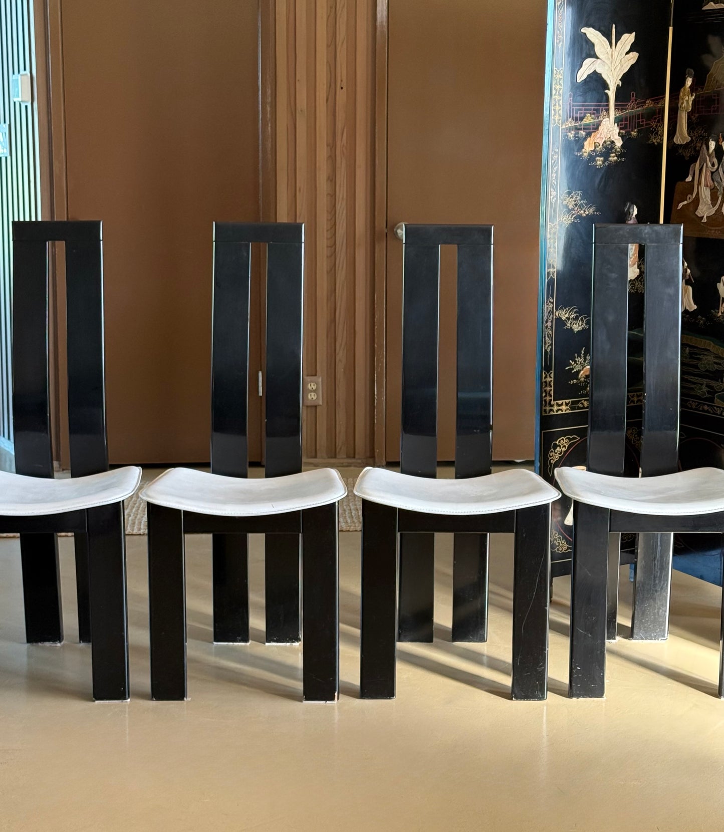 Set of 6 vintage Italian postmodern dining chairs by Pietro Costantini for Ello Furniture, late 20th century