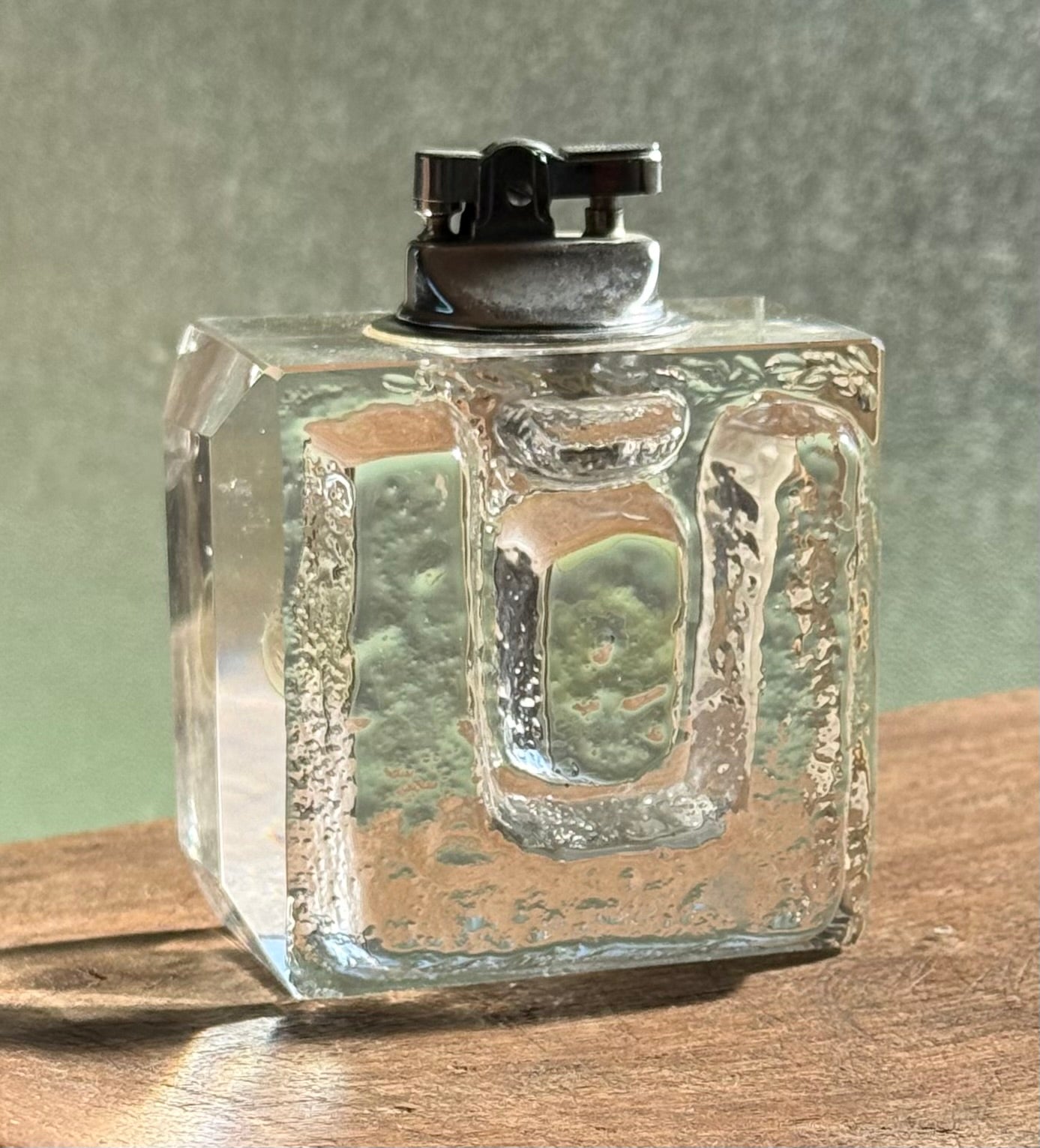 MCM glass table lighter, circa 1960