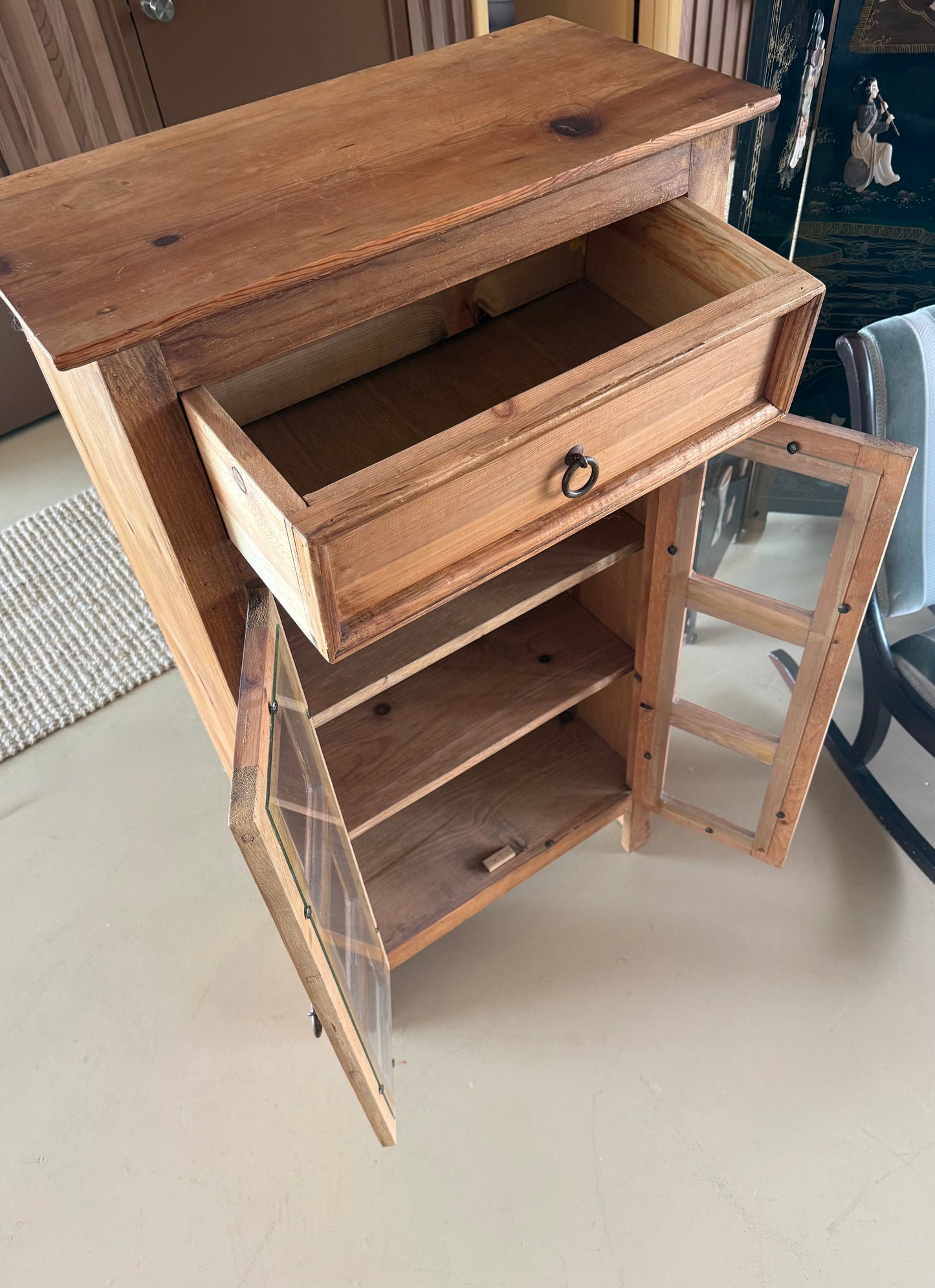 Vintage pine cabinet, Mexico 20th century